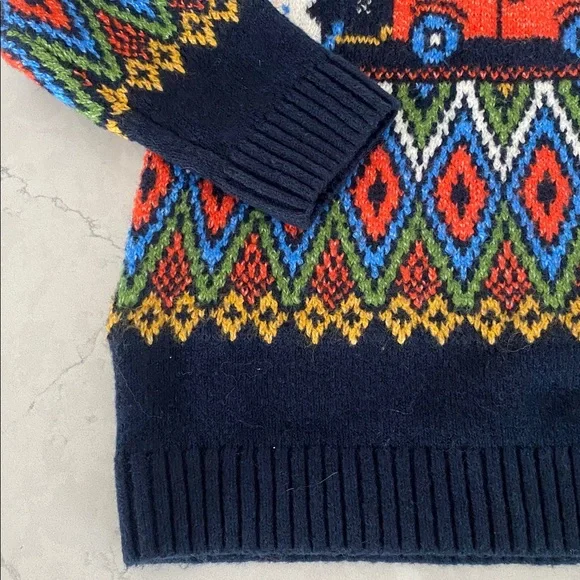 Old Navy Kids' SUPER SOFT Size 4T Festive Sweater truck/Snowman print crew neck - Picture 4 of 12